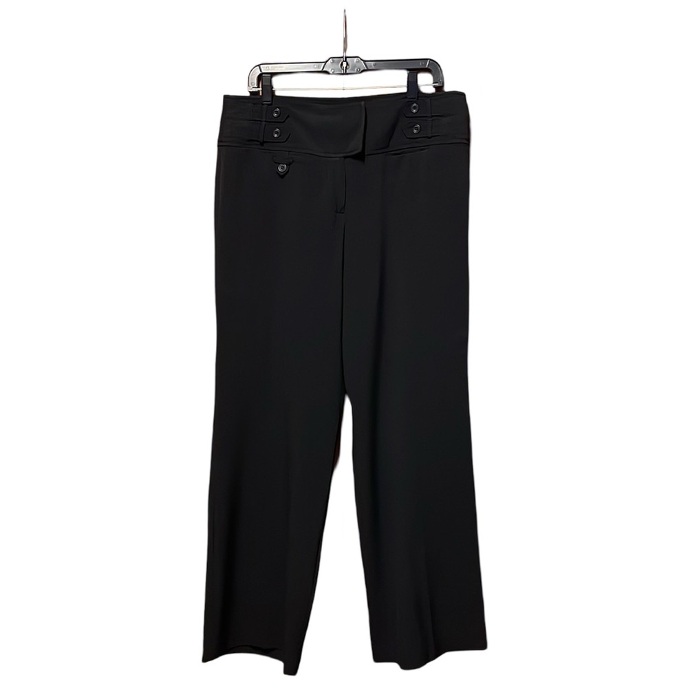 Larry Levine Plus Zip & Button Closure Straight Trousers - Black - Size 12